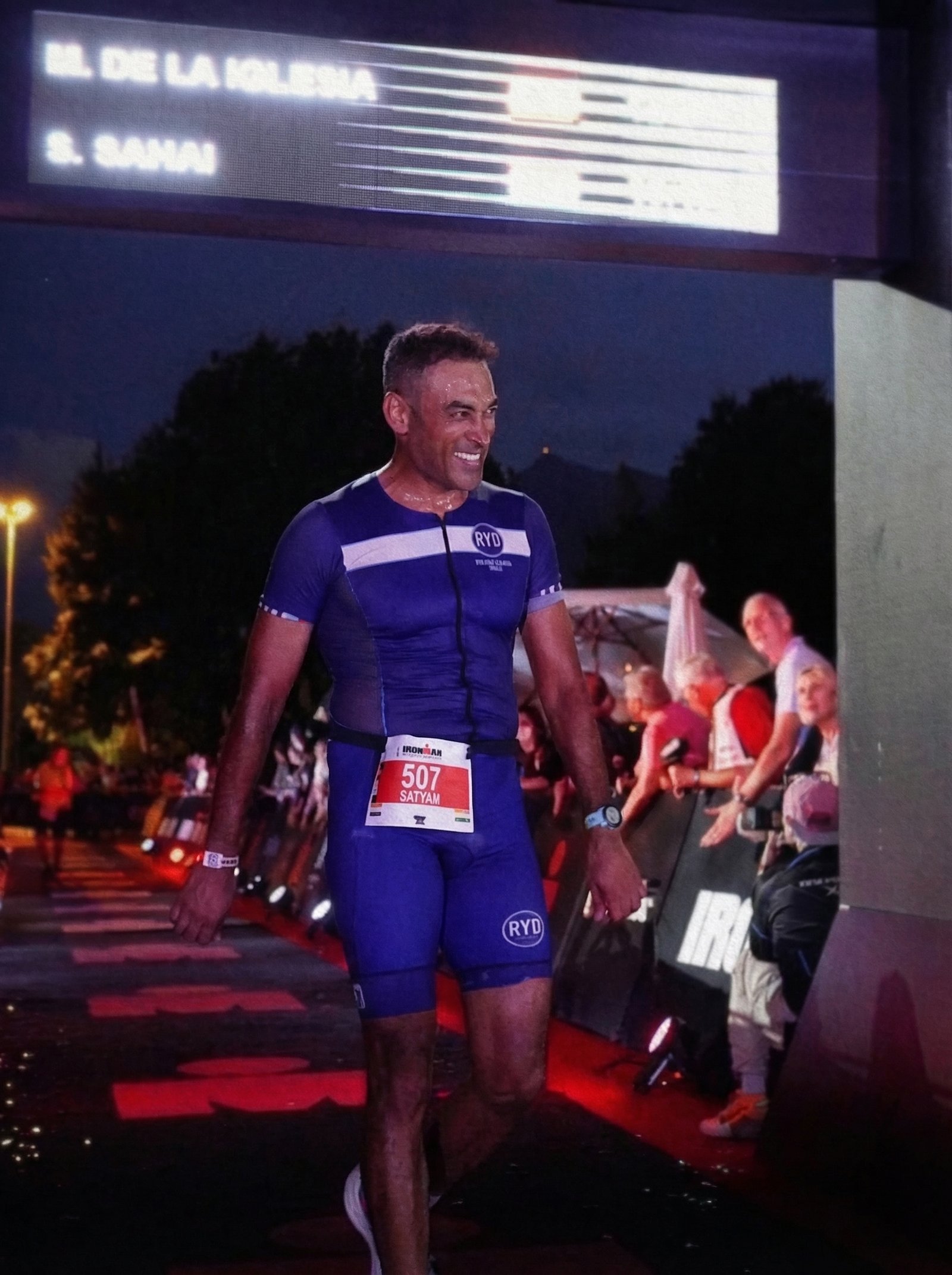 Satyam Sahai at Ironman finish line